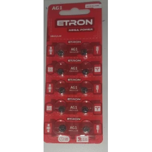 Изображение товара -  Батарейка AG1 ETRON Mega Power , Блістер-10шт.
