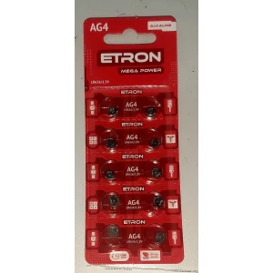 Изображение товара -  Батарейка AG4 ETRON Mega Power , Блістер-10шт.