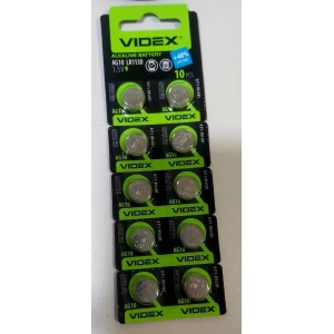 Изображение товара -  Батарейка VIDEX AG10 (LR1130) blister Alkaline Таблетка, Блістер-10шт.