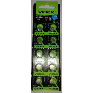 Изображение товара -  Батарейка VIDEX AG3 (LR-41) blister Alkaline Таблетка, Блістер-10шт.