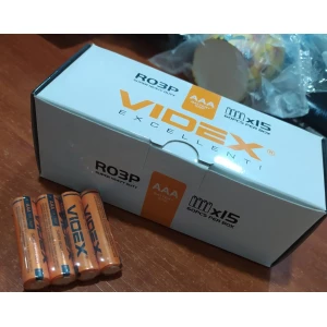 Изображение товара -  Батарейка Videx оранж R3 МІНІ, пач-60 шт. спайка 4 шт.