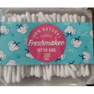 Изображение товара -  Ватні палички “Freshmaker“ 200шт., пач.-12шт., ящ.-144шт. Кв.Кор., Турція.