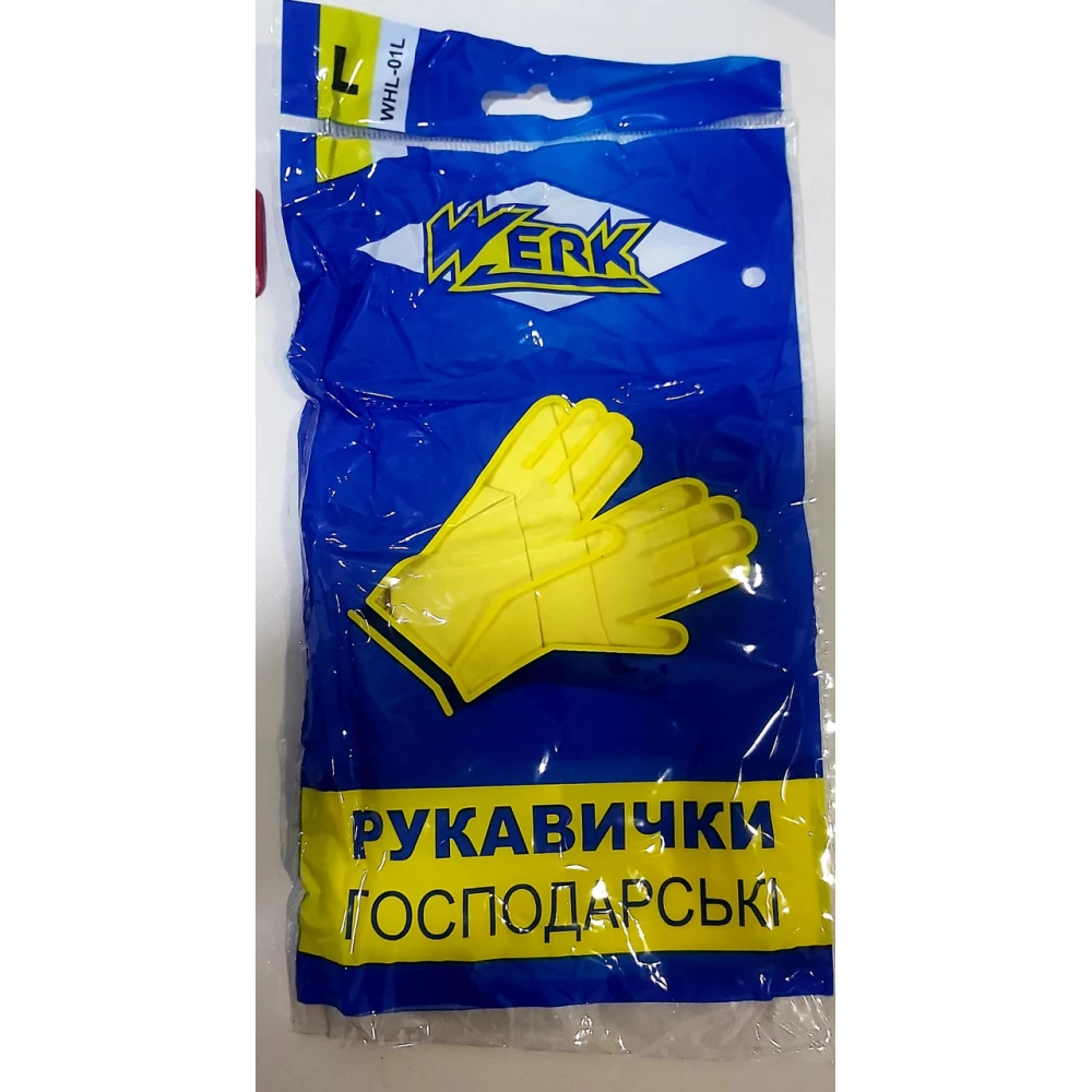 Латексні рукавиці господарські Werk LWHL-01L пач.-12пар.