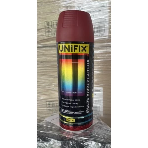 Изображение товара -  Емаль універсальна акрилова RAL 3011 Вишневий гл. 400 мл UNIFIX