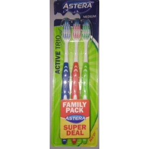 Изображение товара -  Зубна щітка Astera Active Trio Medium 1+1+1 (середньої жорсткості)