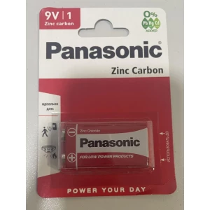 Изображение товара -  Батарейка PANASONIC Zinc Carbon Блістер КРОНА 6F22 / 1 шт. уп.12шт.