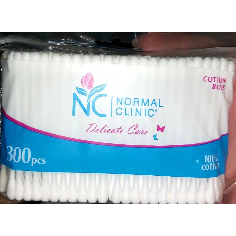 Ватні палички NORMAL cliniс - 300 шт. в ZIP упаковці (6шт.-пач,36 шт/ящ)