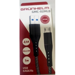 Изображение товара -  Кабель Micro USB, 1м, тканинна обплітка - GMC-02MLB (GRUNHELM)