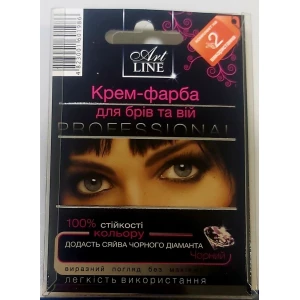 Изображение товара -  Крем-фарба для брів та вій з окисником “Art Line“ чорний (Діамант)