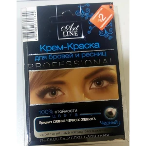 Изображение товара -  Крем-фарба для брів та вій з окисником “Art Line“ чорний (Перлина)