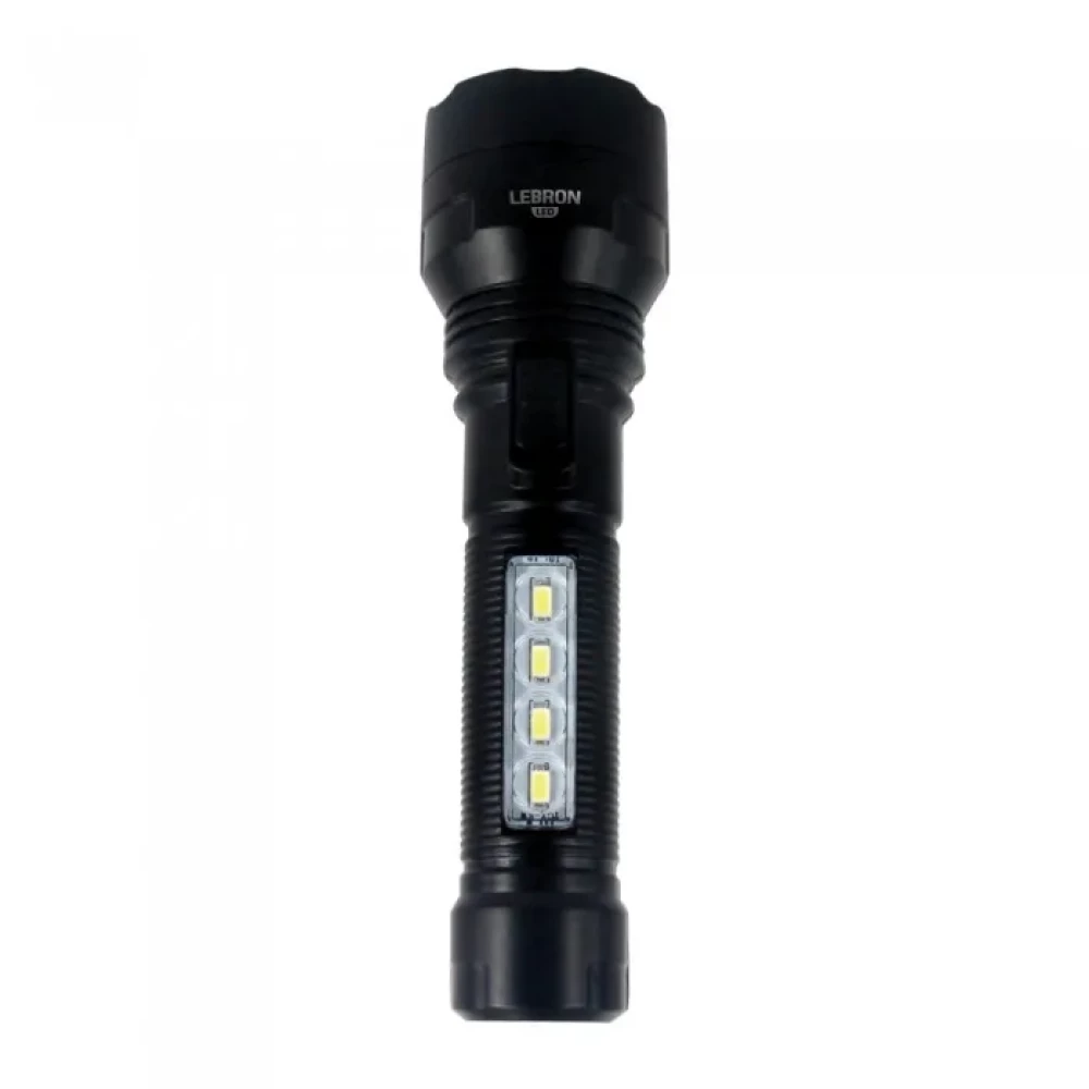 Ліхтарик Led  ручний акумуляторний Lebron L-HL-40 ABS чорний 2w+0.8w 1200mAh
