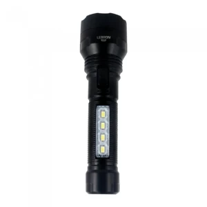 Изображение товара -  Ліхтарик Led  ручний акумуляторний Lebron L-HL-40 ABS чорний 2w+0.8w 1200mAh