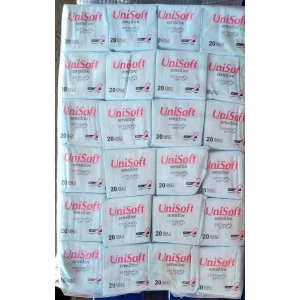 Изображение товара -  UniSoft щоденні гіг. прокл. Sensetive - cotton soft в індив упак. 155 мм, пак.=20 шт. Спайка 48 шт.