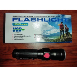Изображение товара -  Ліхтарик Flashlight  Aluminium №RB203 Акумул. Чорн. метал 1стор. зум Кнопка підсвітка