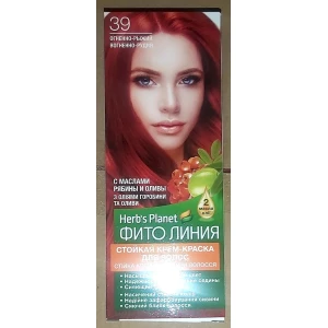 Изображение товара -  Стійка крем-фарба для волосся “Фіто лінія“ Herbs Planet №39 Вогняно-рудий