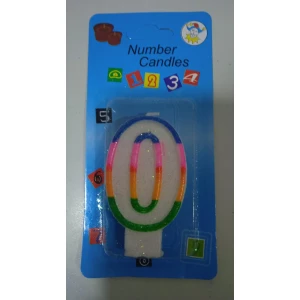 Изображение товара -  Свiчка в торт Цифра “0“ 3,8*7 (уп.12)