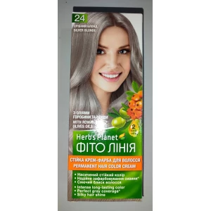 Изображение товара -  Стійка крем-фарба для волосся “Фіто лінія“ Herbs Planet №24 Срібний Блонд