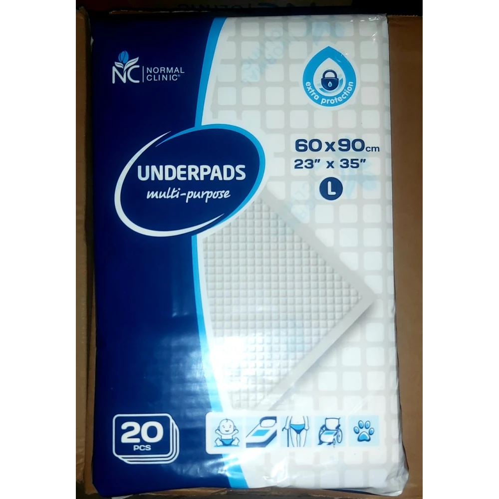 Пелюшки Гігієнічні Універсальні Normai Clinic L , 60*90, BIG PACK 20шт./уп.