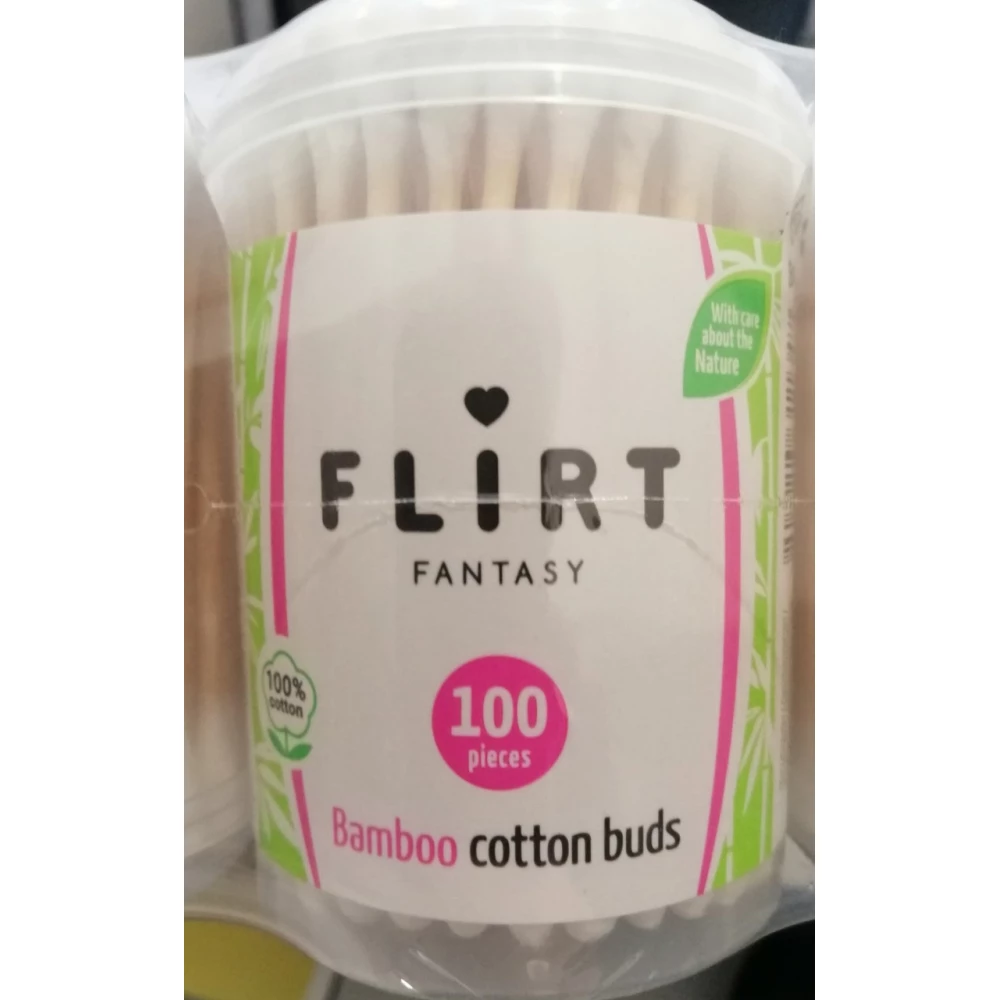 Ватні палички бамбук Fantasi FLIRT - 100 шт. Круг. банка (12 шт.-пач,48 шт./яск.)