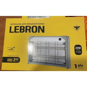 Изображение товара -  Світильник LEBRON для знищення комах 2*10W ультрафіолетовий
