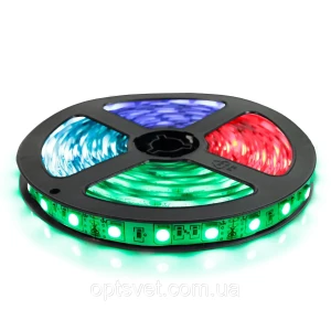 Изображение товара -  Світлодіодна стрічка Lebron L-LS, MSD 5050, 60LED, 14,4W/m, DC12V, RGB, IP20, (1м) 13-59-15