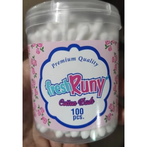 Изображение товара -  Ватні палички “Fresh Runy“ 100шт., пач.-12шт., ящ.-144шт. Кр.Кор., Турція.