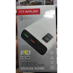 Изображение товара -  Повербанк TITANUM 727S White 20000mah QC+PD