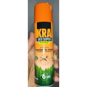 Изображение товара -  Спрей від комарів та мошок KRA FAMILY 7% 3 годин хахисту 150мл уп - 12шт, ящ 48