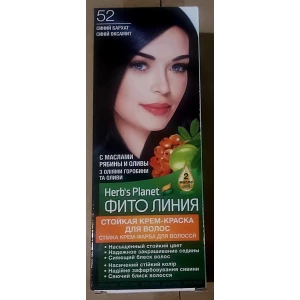 Изображение товара -  Стійка крем-фарба для волосся “Фіто лінія“ Herbs Planet №52 Синій оксамит