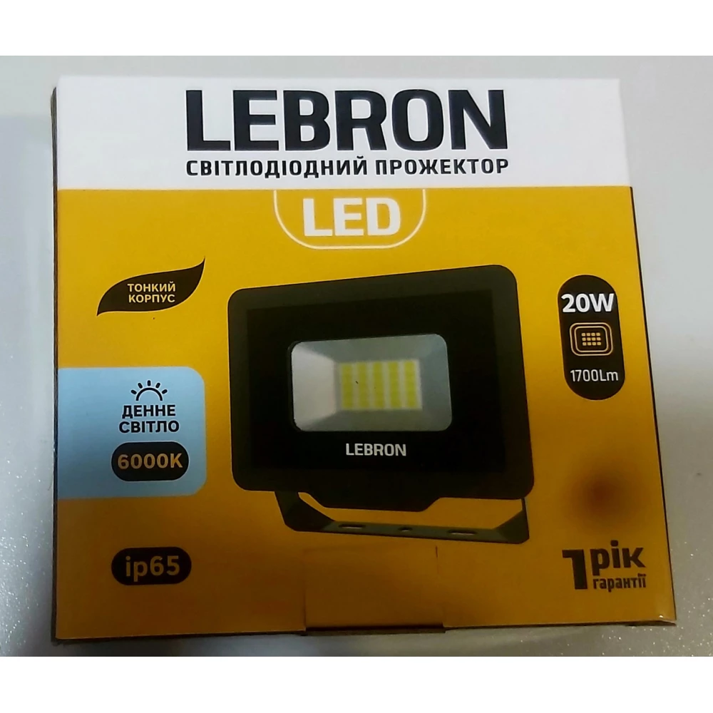 Прожектор LED LEBRON LF 20W, 6000 K, 1700 Lm 185-240V