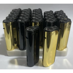 Изображение товара -  Запальничка турбо Метал №856GB Чорна - Золото, уп.-50шт.