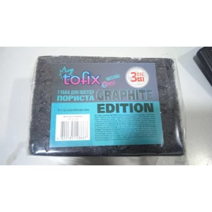 Изображение товара -  Губка пориста чорна 4 шт.,ТМ “Tofix“, 70*100*35мм, ящ.-50шт.
