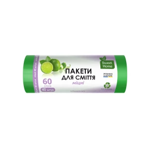 Изображение товара -  Пакети для сміття «МІЦНІ», 60 л, 40 шт. (зелений). “Sweet Home“
