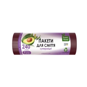 Изображение товара -  Пакети для сміття «СУПЕРМІЦНІ», 240 л, 5 шт. (марун) “Sweet Home“