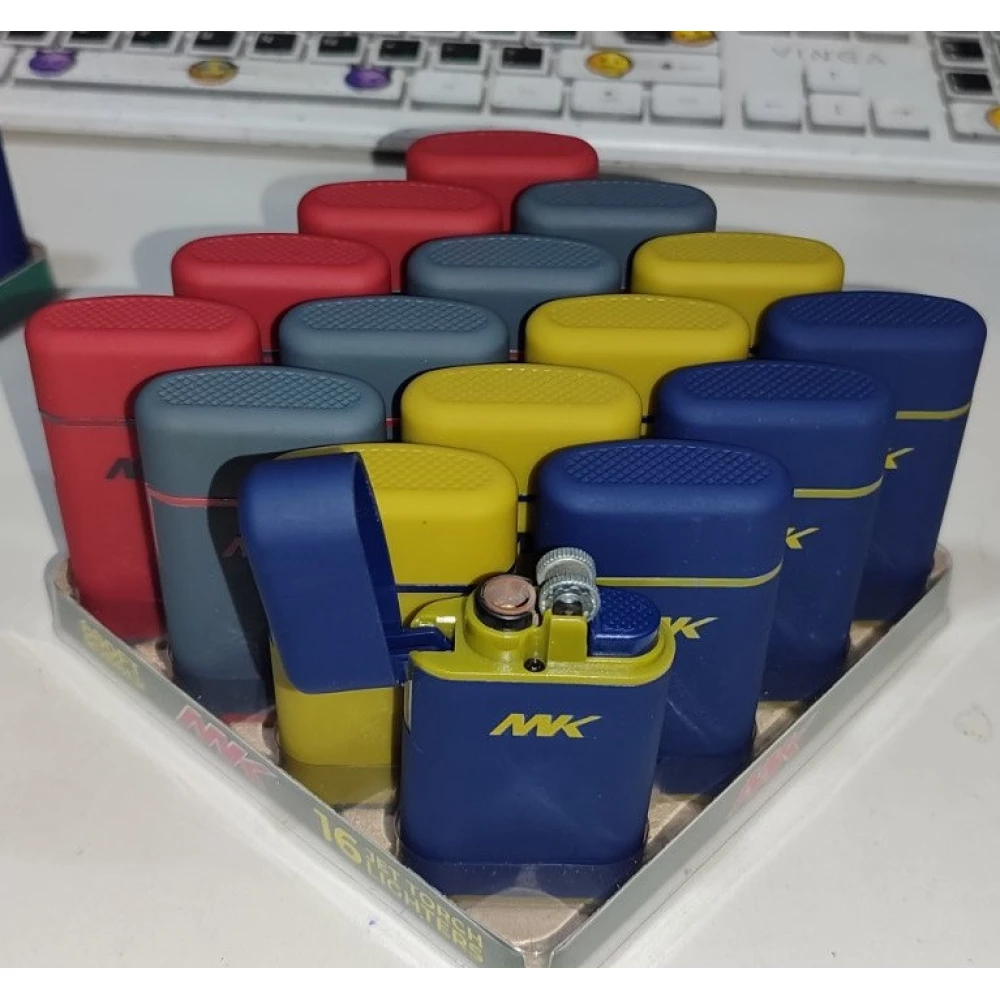 Запальничка МК 880FT  Jet Torch Rubber (Преміум якість)  уп.16 шт Турбо-кремній прогумована