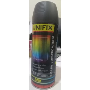 Изображение товара -  Емаль універсальна акрилова RAL 9005 Чорний мат .400мл.UNIFIX