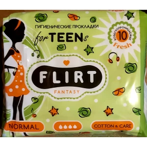 Изображение товара -  FantasyFLIRT прокл д/крит днів teen fresh - cotton&care - 4 краплі, 240 мм, уп=10шт
