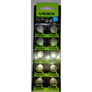 Изображение товара -  Батарейка VIDEX AG13 (LR-44) blister Alkaline Таблетка, Блістер-10шт.
